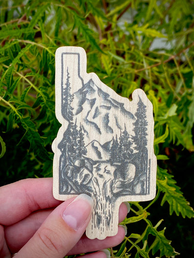 Wood Sticker - Idaho Waterfall in Pine - LandmarkThreads
