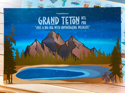 "BAD REVIEW" Grand Teton Poster - LandmarkThreads